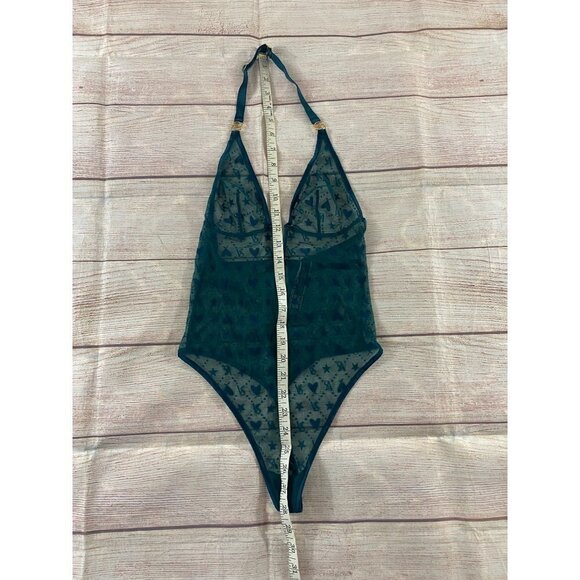 Victoria Secret Sheer Green Mesh Teddy Lingerie - Small - Picture 4 of 15